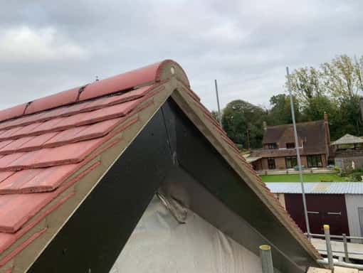 This is a photo of a new gable roof installation. This work was carried out by Selby Roofing