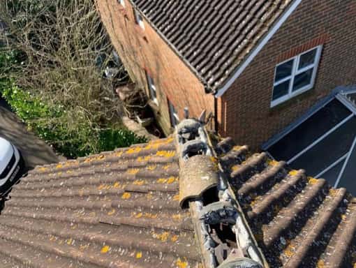 This is a photo of a roof repair enquiry before the new installation. This work was carried out by Selby Roofing
