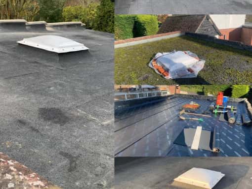 This is a photo of a new new felt roof installation. This work was carried out by Selby Roofing